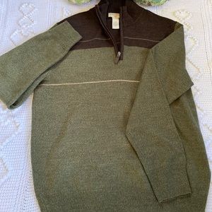 Dockers sweater size: Small color: brown/Green v neck zipper.